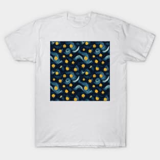 Starry Night Pattern Post Impressionism Sky T-Shirt